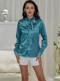 Satin Tied Button-Front Top