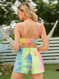 Tie-Dye Tie Detail Three-Piece Swim Set