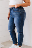 RISEN Amber Full Size Run High-Waisted Distressed Skinny Jeans