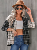 Two-Tone Plaid Button Front Shirt