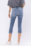 Judy Blue Wren Full Size Distressed Mid-Rise Denim Capri