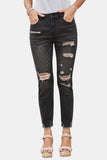 High Rise Distressed Cropped Jeans