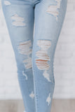 Kancan At Last Distressed Button Fly Skinny Jeans