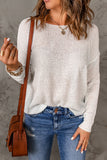 Dropped Shoulder Ribbed Trim Knit Top