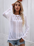 Round Neck Openwork Sweater