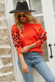 Printed Dropped Shoulder Round Neck Sweater