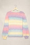 Gradient Stripes Bishop Sleeve Sweater