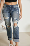 Judy Blue Lindsey Full Size Bleach Splash Boyfriend Jeans