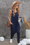 Sleeveless Pocketed Harem Jumpsuit