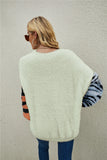 Fuzzy Mixed Print Pullover Sweater