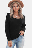 Drop Shoulder Round Neck Sweater