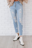 Kancan At Last Distressed Button Fly Skinny Jeans