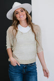 GeeGee Gracefully Golden Full Size Run Openwork Sweater