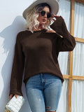 Rib-Knit Cutout Flare Sleeve Sweater