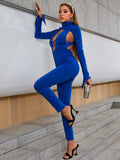 Cutout Plunge Neck Jumpsuit