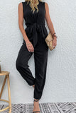 Drawstring Sleeveless V-Neck Jumpsuit