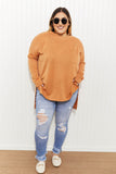 Zenana This Weekend Full Size Melange Jacquard High-Low Sweater