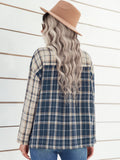 Two-Tone Plaid Button Front Shirt