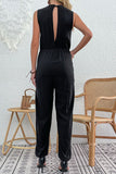 Drawstring Sleeveless V-Neck Jumpsuit