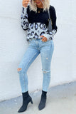 Leopard Color Block Sweater