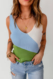 Color Block Ribbed Scoop Neck Knit Tank