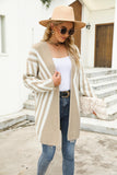 Two-Tone Open Front Fuzzy Longline Cardigan