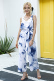 Tie-Dye Button Up Belt Jumpsuit