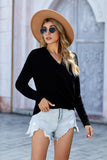 V Neck Wrap Front Knitted Top