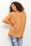 Zenana This Weekend Full Size Melange Jacquard High-Low Sweater