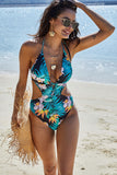 Floral Hammock Side Hallow Out Backless Maillot