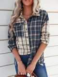 Two-Tone Plaid Button Front Shirt