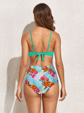 Floral Crisscross Three-Piece Swim Set