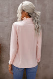 Eyelet Ruffles Button Crinkled Shirt