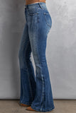 High Waist Flare Jeans with Pockets