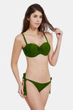 Lace-Up Gathered Detail Bikini Set